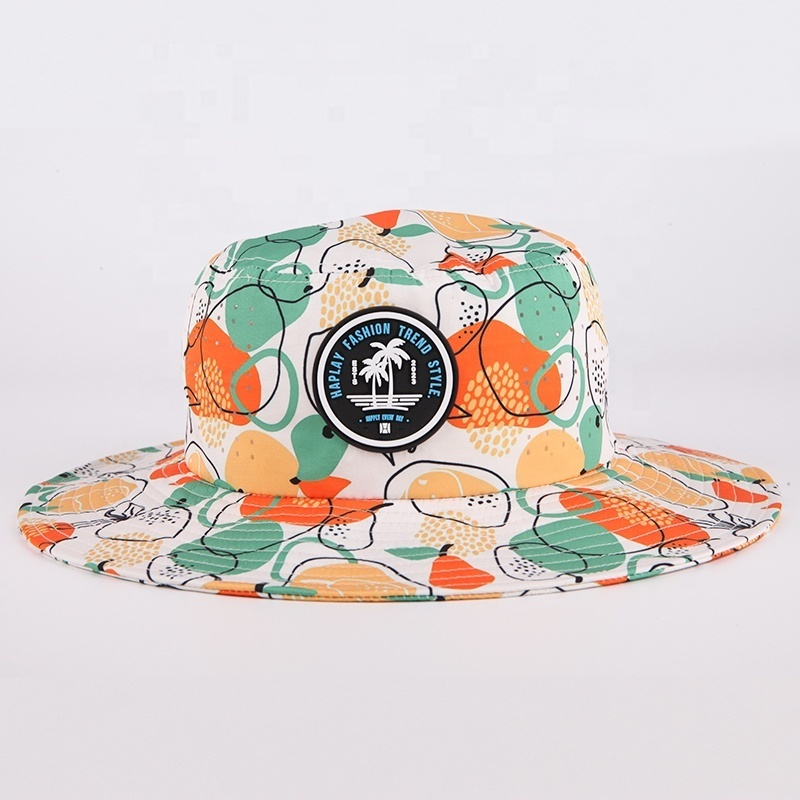 Custom fishing boonie fisherman hat wide brim golf cap embroidery printed sublimation waterproof bucket hat