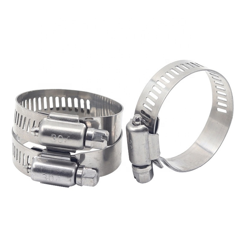 Factory price custom sizes hose clip and throat hoop of 304 stainless steel hose clamp and American throat hoop