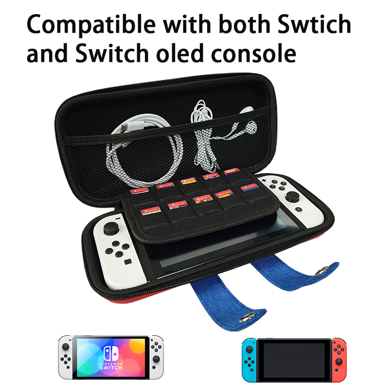 Hard Carrying Case for Nintendo Switch and Switch Oled Red and Blue