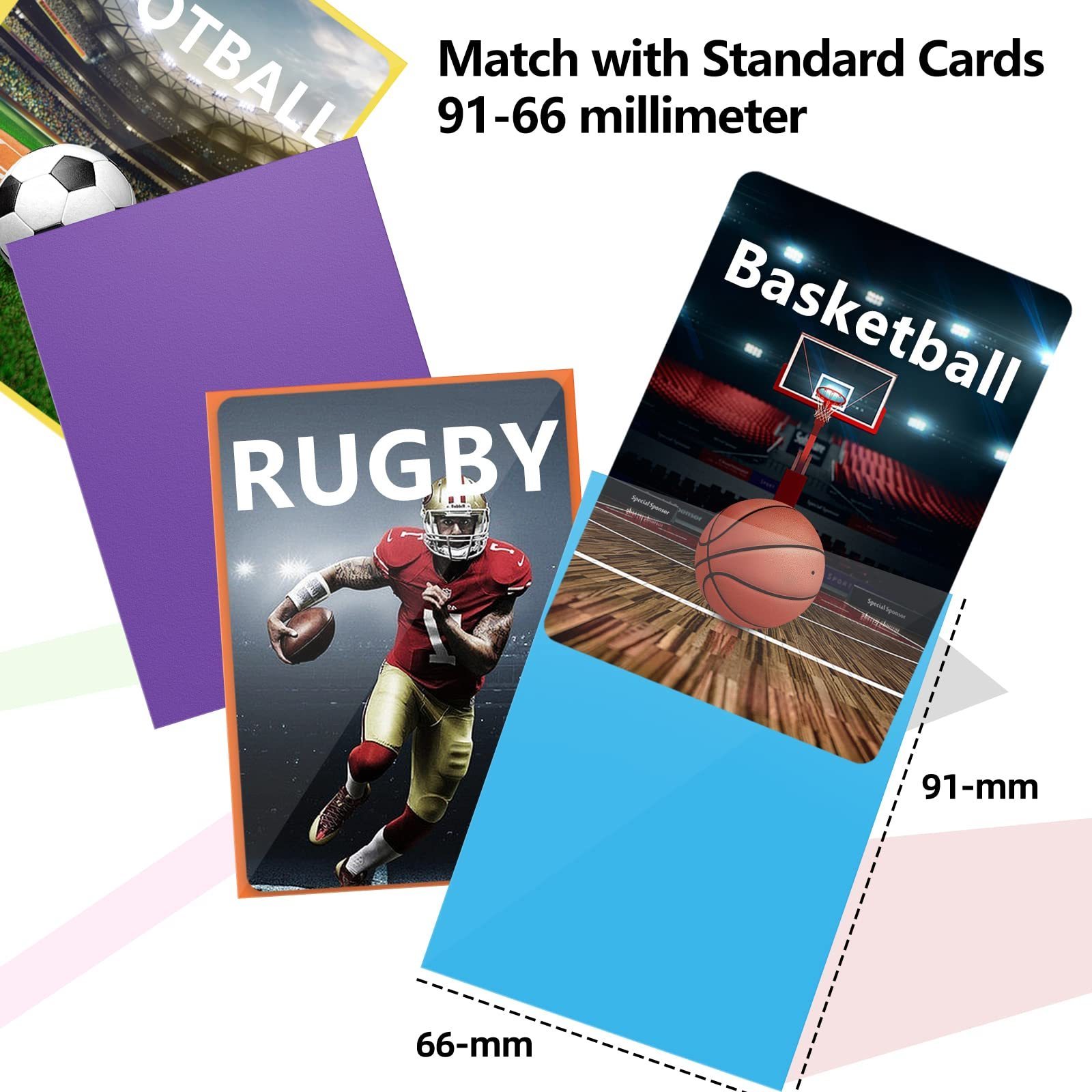 50 Count Card Sleeves Toploaders for Trading Cards,Soft Baseball Plastic Card Sleeve for Standard Cards, Fit for MTG,