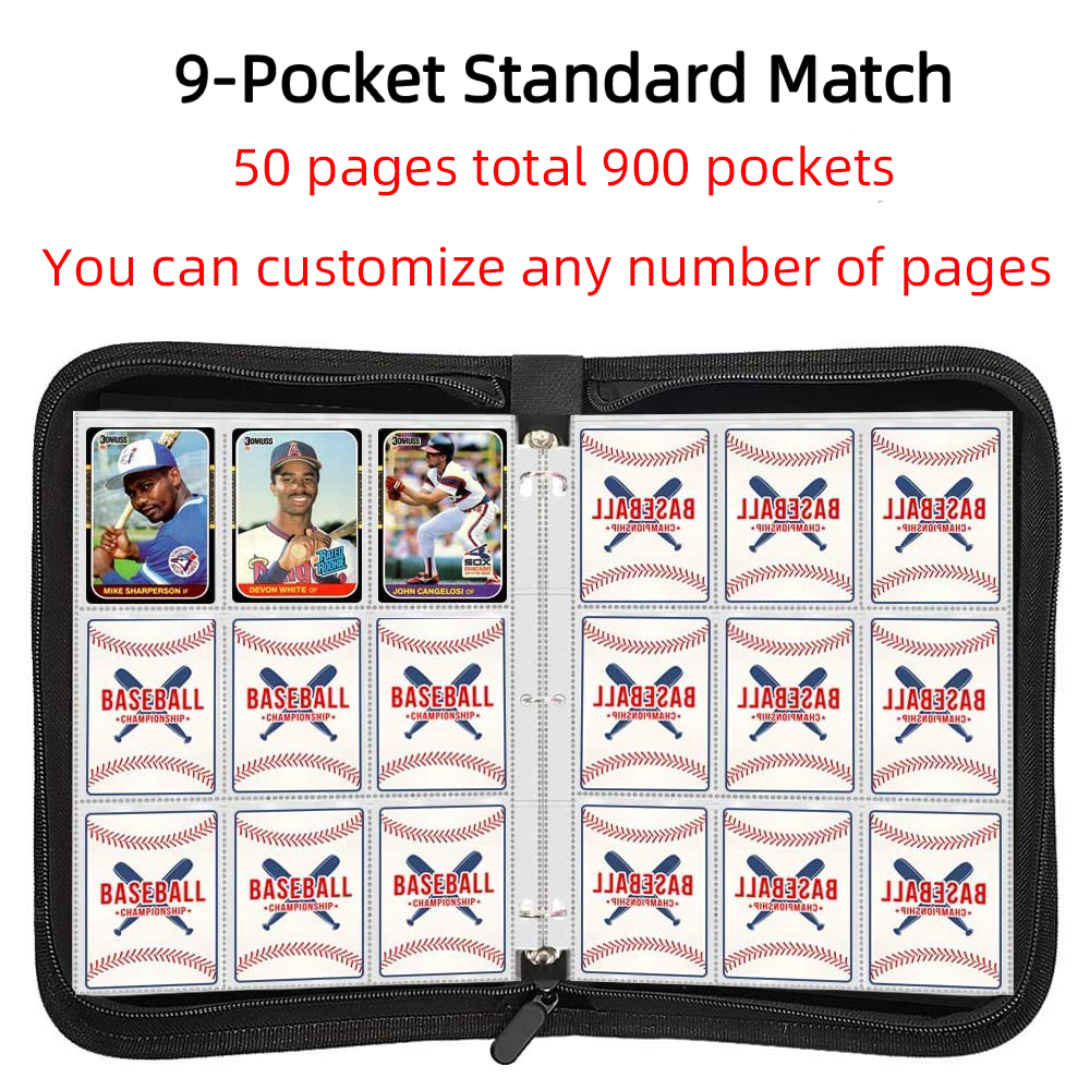 Trading Card Binder for Pokemon Baseball Basketball Football Game Cards 4&9 Pocket Business Card Holder with Sleeves