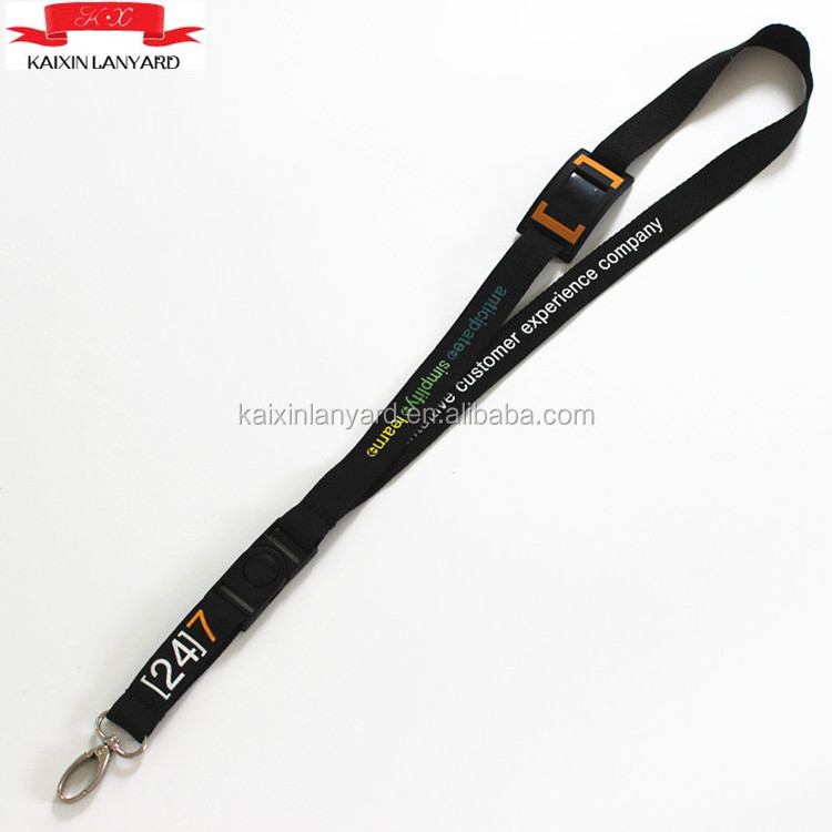 Promotional custom logo silkscreen printing business id card neck lanyard with PVC parts