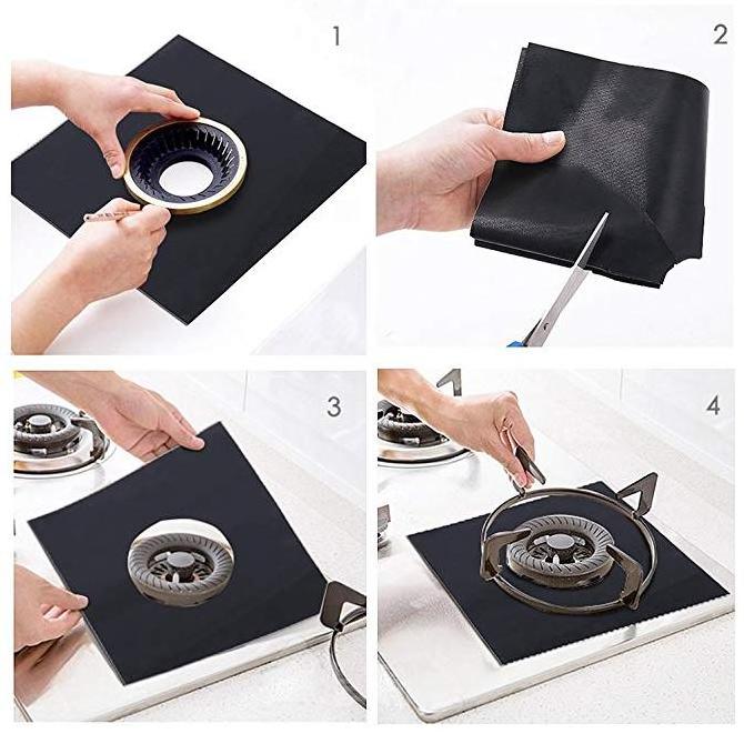 KItchen Gadgets gas range protector Double thickness Reusable Non-Stick gas stove burner covers