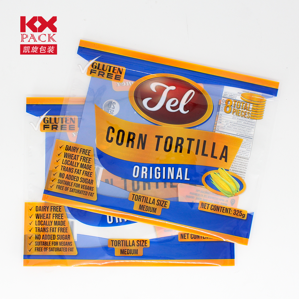 Flat 3 Side Seal Bag Clear Corn Tortillas Plastic Bag 3-side Sealed Bags Packaging Pouch For Snack Chips Packing