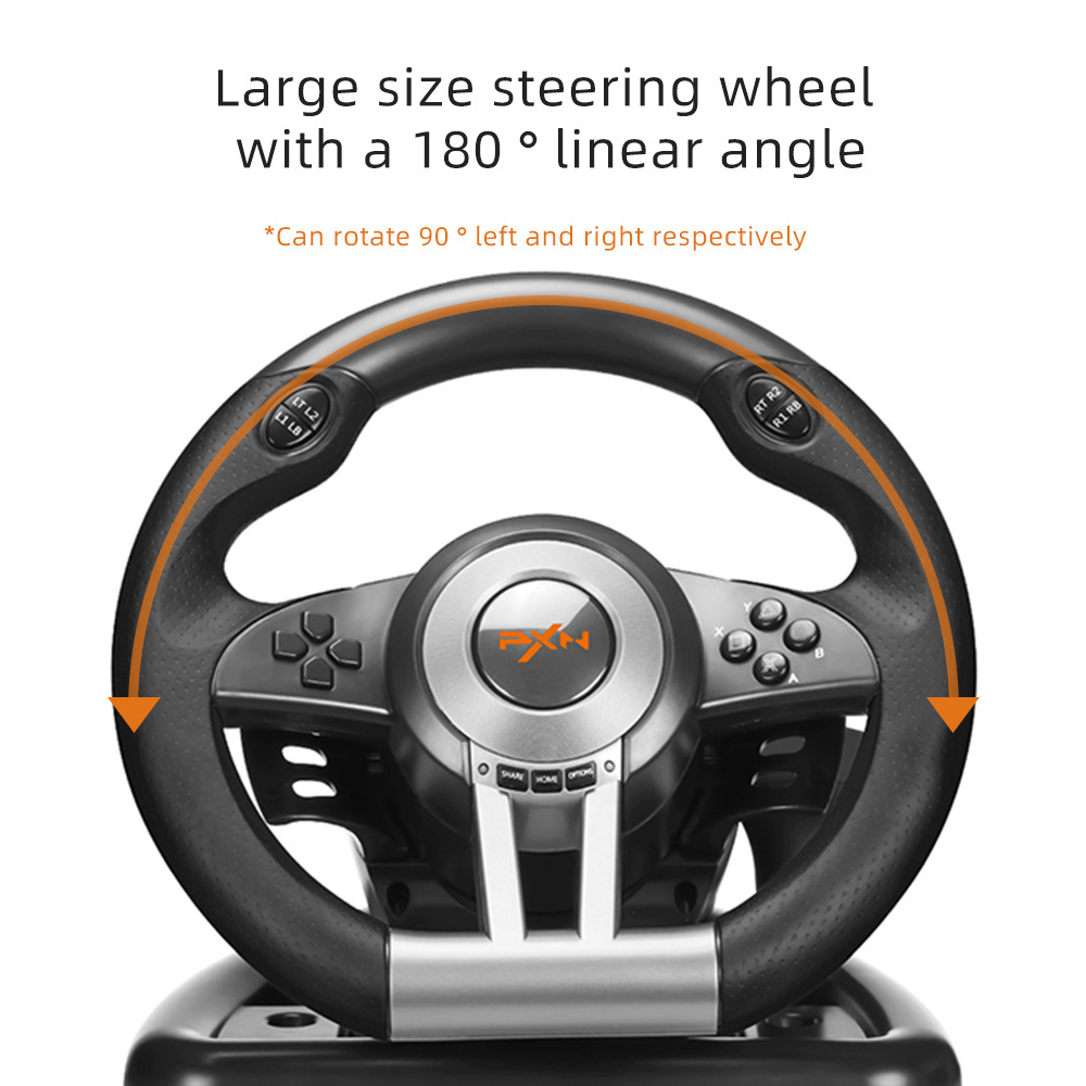 PXN-V3PRO racing game steering wheel compatible with P3/P4/switch/xboxone with built-in dual motors