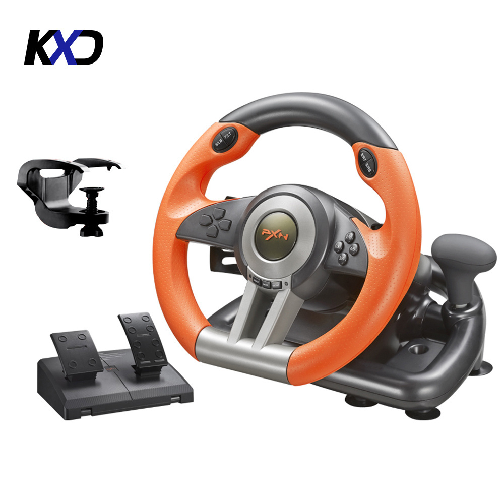 PXN-V3PRO racing game steering wheel compatible with P3/P4/switch/xboxone with built-in dual motors