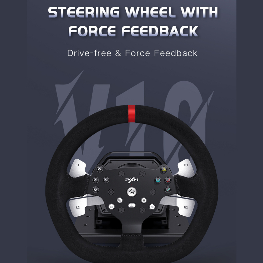 PXN-V10 racing game steering wheel support feedback compatible platform PC/XBOXONE/XBOXSERISE/PS4