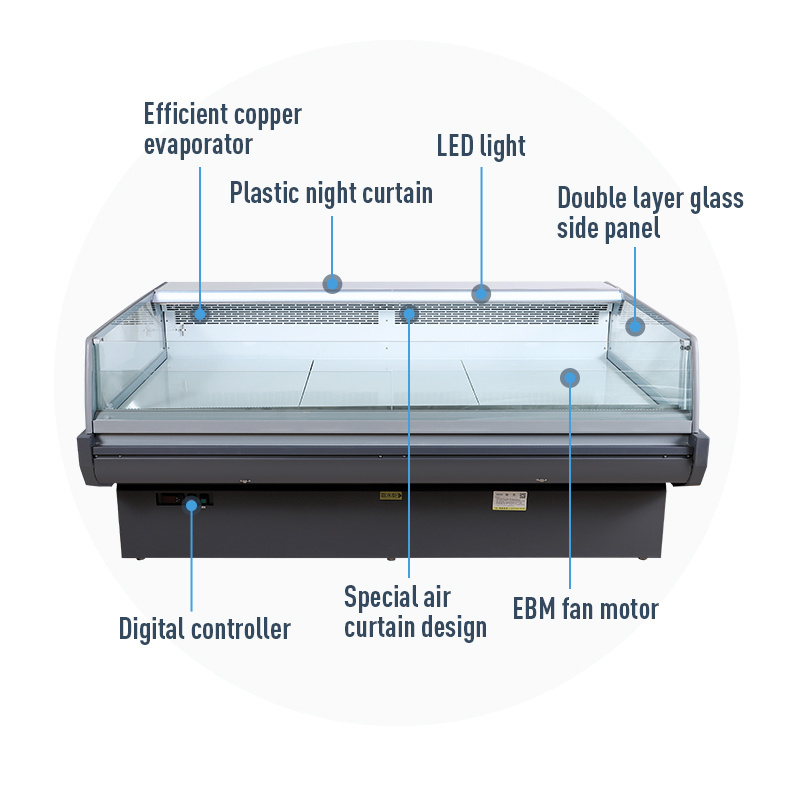 commercial food display refrigerator Meat freezer for sale