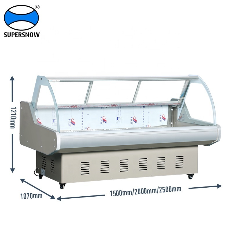 Deli refrigerated display case meat showcase refrigerator for sale