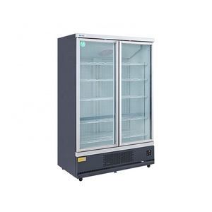 Supermarket multi sliding glass door upright commercial freezer