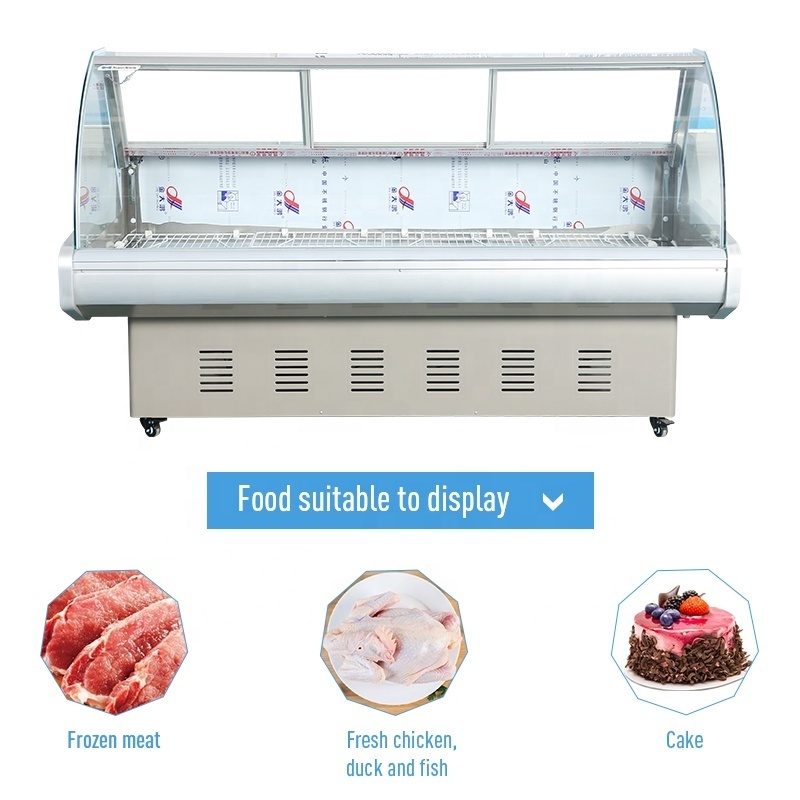 Deli refrigerated display case meat showcase refrigerator for sale