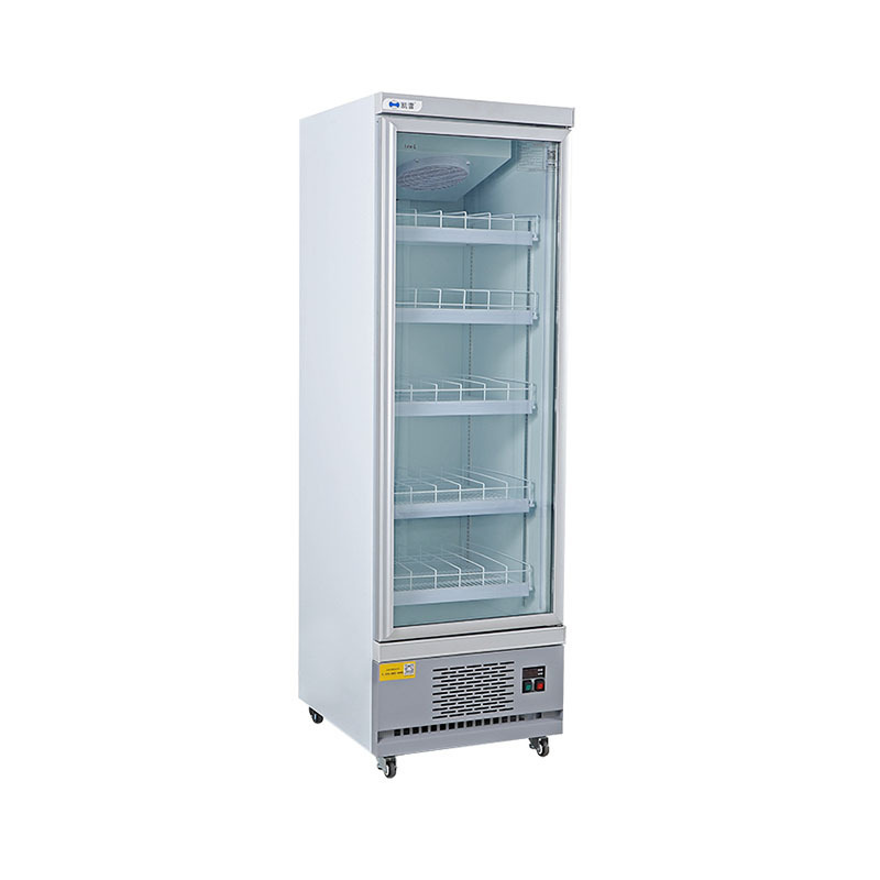 Single glass door vertical beverage refrigerator cooler