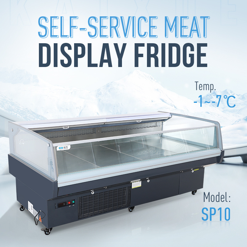 Commercial Open Counter Top Serve Over Used Deli Fish Cold Food Fresh Meat Display Refrigerator Showcase Cooler Chiller