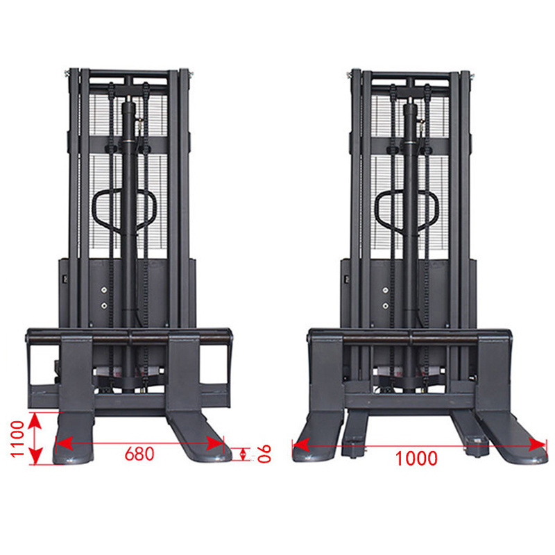 1 Tons 3.5m Semi Electric Automatic Stacker Forklift Manual Hand Stacker