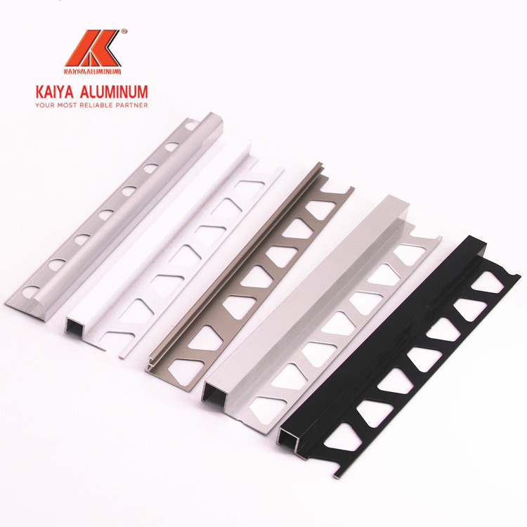 side corner strip for tiles aluminum edge trim anodized silver black gold  customized aluminum tile trim profile L angle