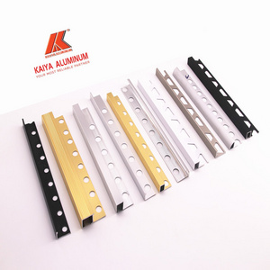 side corner strip for tiles aluminum edge trim anodized silver black gold  customized aluminum tile trim profile L angle