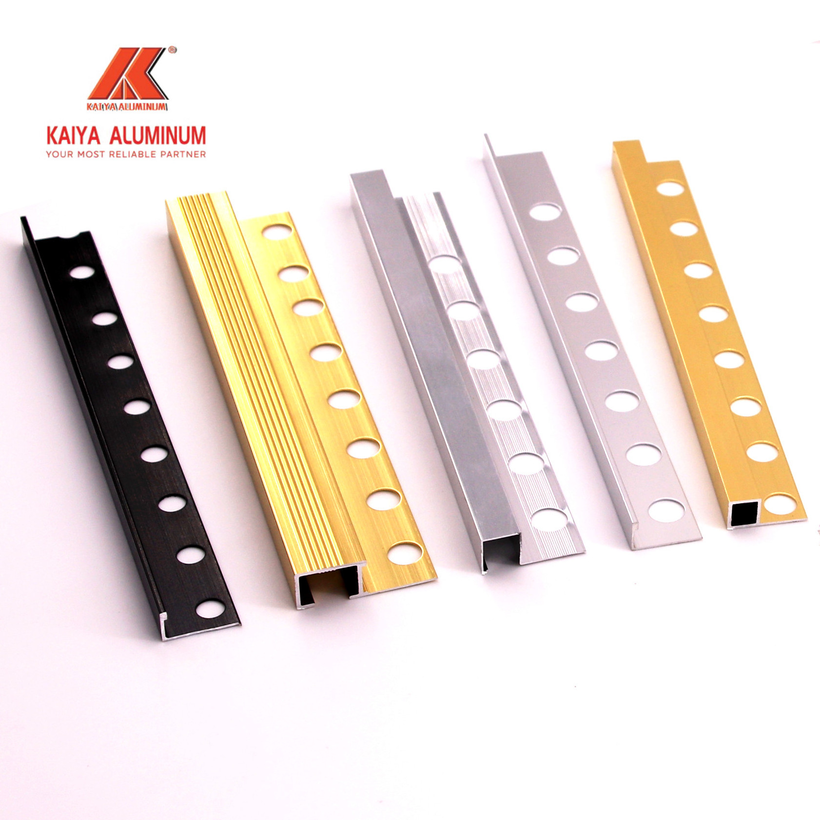 side corner strip for tiles aluminum edge trim anodized silver black gold  customized aluminum tile trim profile L angle