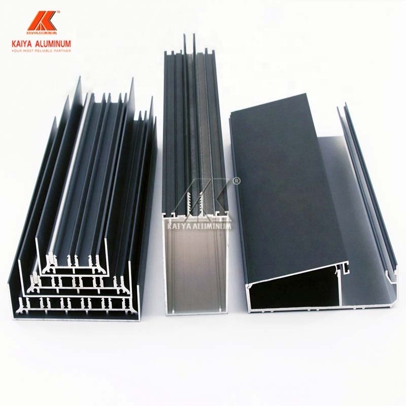 Netherlands 6063 aluminum alloy anodized black extrusion aluminum profile for doors and windows market with exist mould