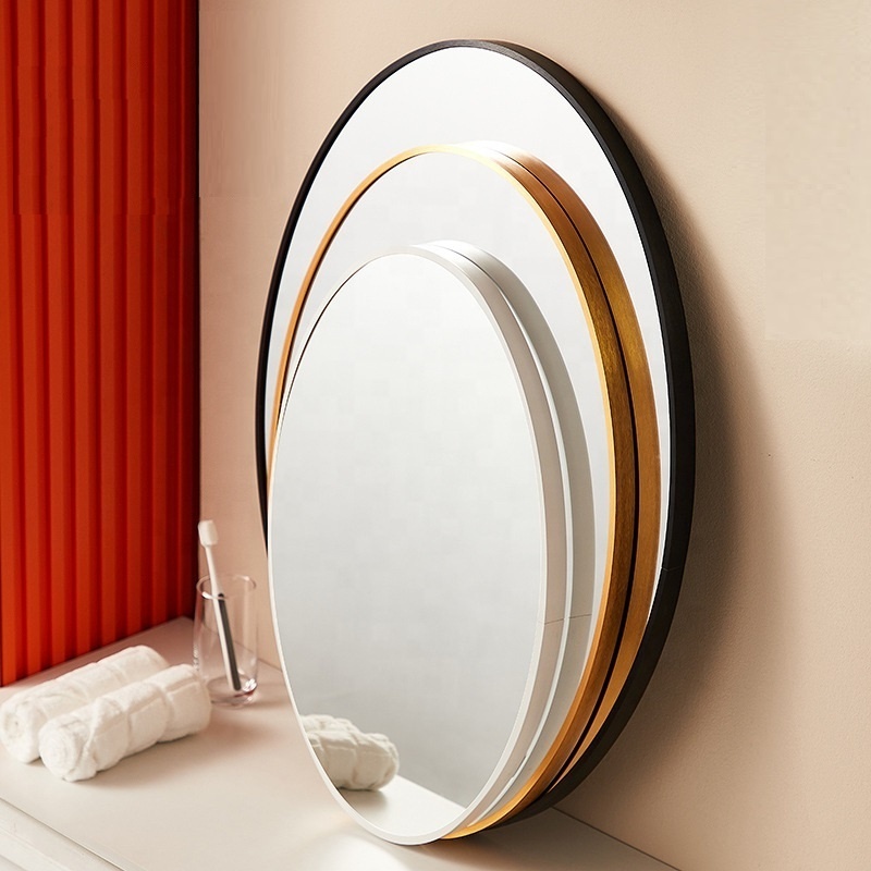 Multicolor frame polished edge aluminum trim oval mirror frame