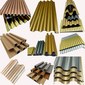 Exterior aluminum material 3d wood fluted wall panels for ceiling decoration designs