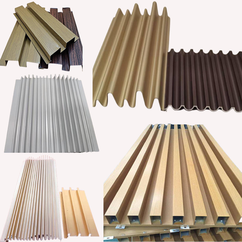 Exterior aluminum material 3d wood fluted wall panels for ceiling decoration designs