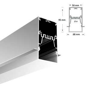 95mm recessed acrylic cover led strip profile linear wall light aluminium lighting profiles