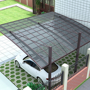 Custom brown outdoor waterproof double carports car parking sheds aluminium canopy