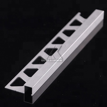 Custom square ceramic corner tile trim accessory aluminium ceramic tile edging trim with round hole