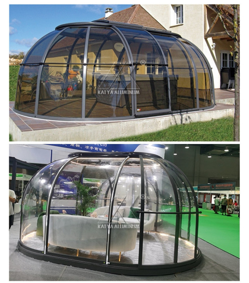 Luxury outdoor ellipse 3.5m x 5m 4.5m x 6m transparent geodesic dome glamping tent for trade show