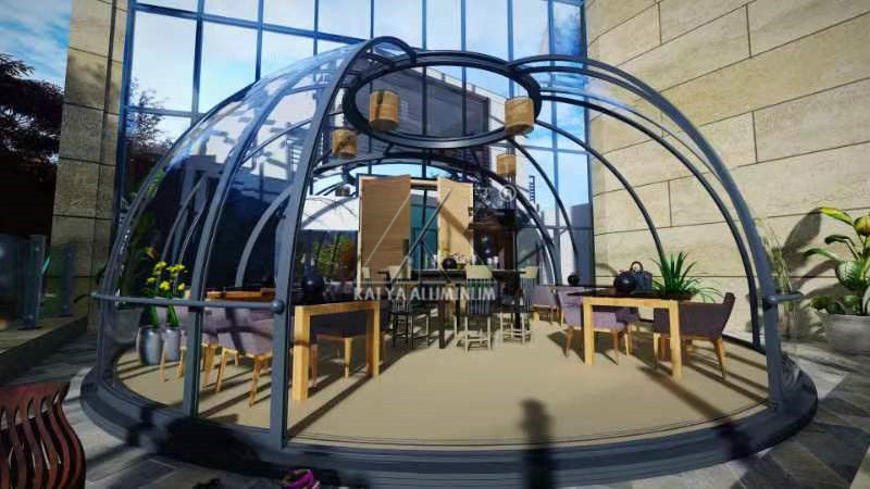 Prefab tente transparente garden glass house round igloo house geodesic dome tents for hotel event