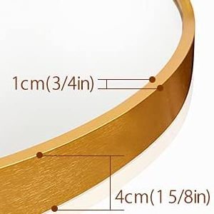 Golden metal aluminium alloy mirror frame oval aluminum frame for mirror decoration glass protection