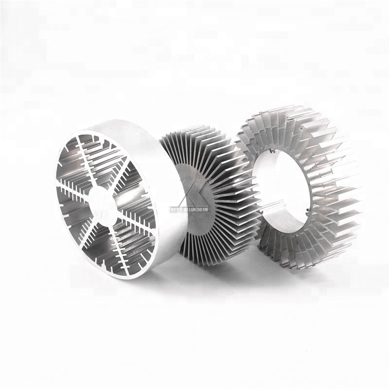 High quality custom colour aluminum round tube sunflower flexible heat sink aluminium extrusion