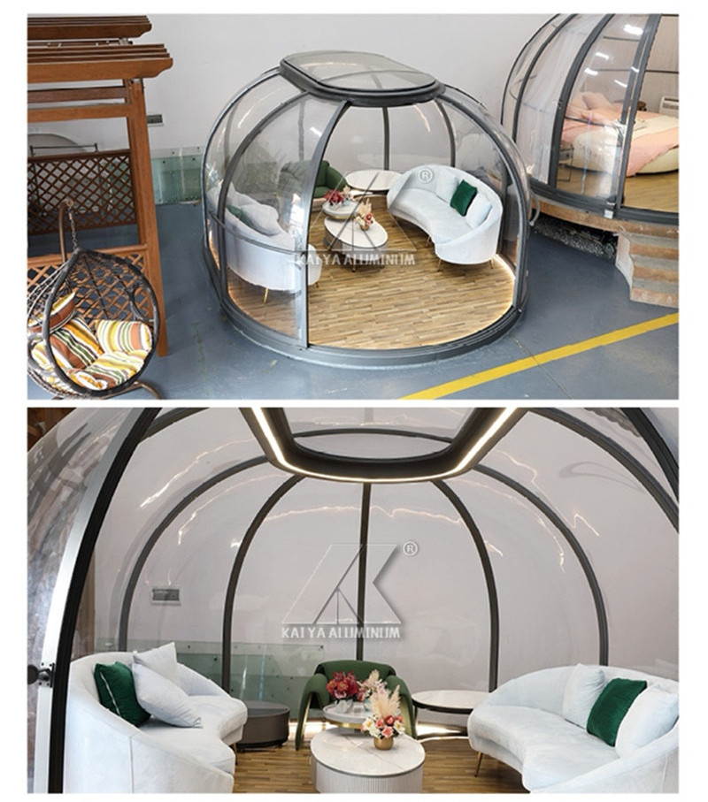 Luxury outdoor ellipse 3.5m x 5m 4.5m x 6m transparent geodesic dome glamping tent for trade show