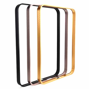 Rounded corner rectangular decorative aluminum frame anodized mirror wall oversized black metal frame