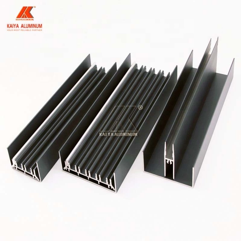 Netherlands 6063 aluminum alloy anodized black extrusion aluminum profile for doors and windows market with exist mould