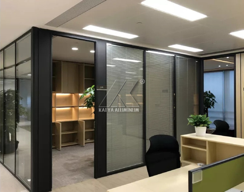 Study room training institution office partition wall frame design aluminum glass partition