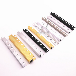 0.8mm thickness metal curved L shape tile trim aluminum corner tile edging trim strip