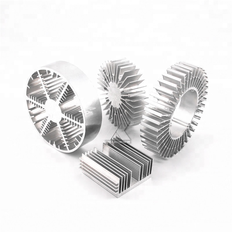 High quality custom colour aluminum round tube sunflower flexible heat sink aluminium extrusion