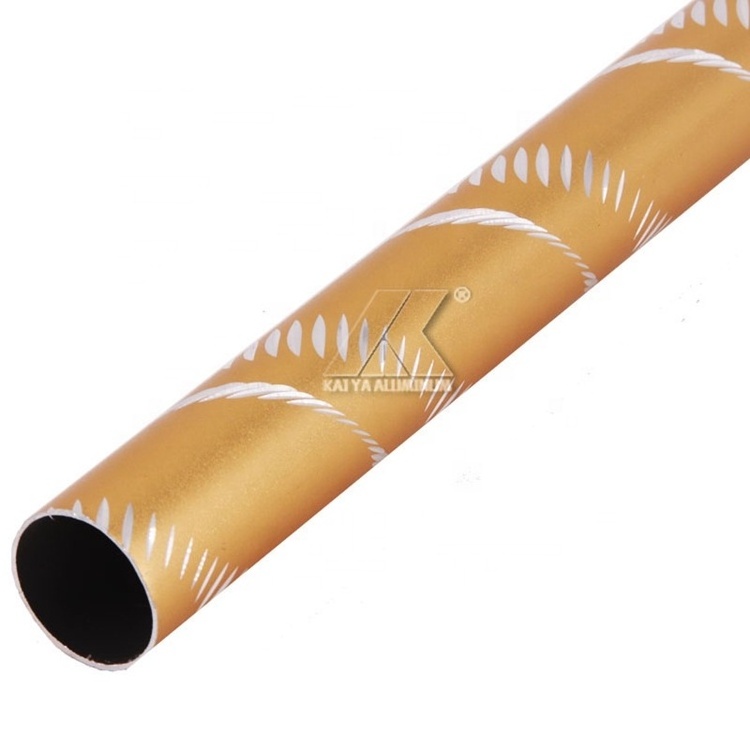 l-shape gold curtain pole roman carved lines aluminum shower curtain rod for household