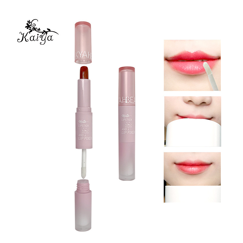 OEM Makeup Lip Stick Kit Matte Liptint Custom Vegan Waterproof 2 in 1 Lipstick and Coating Gel