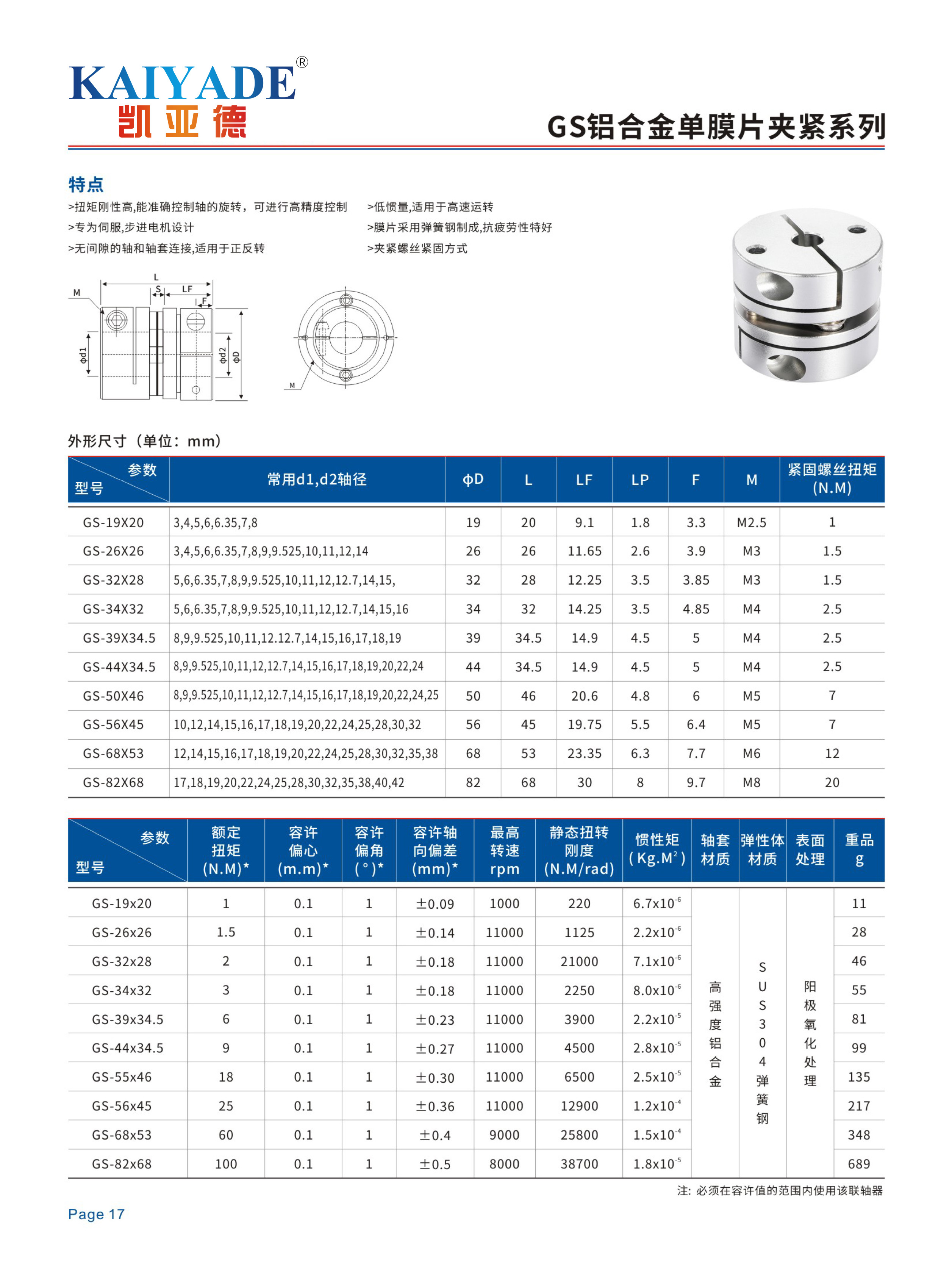 CNC Machine Kit GS Single Diaphragm Coupling Couplings D16L21 D20L22 Aluminum Alloy Couplings for Motor