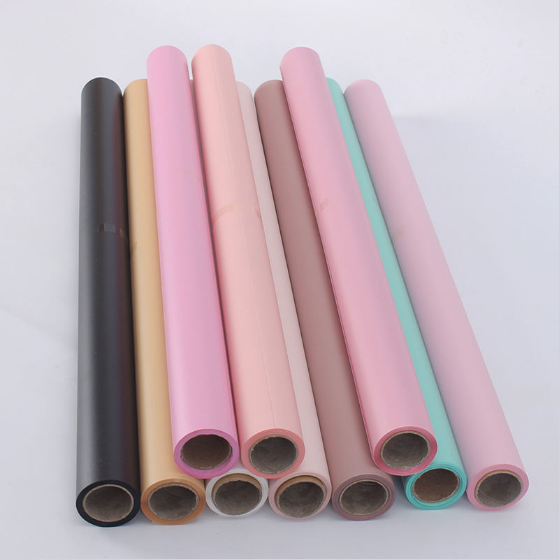 Best Selling Matte Bouquet Wrap Roll Cute Colorful Plastic Waterproof Korean Flower Wrapping Paper