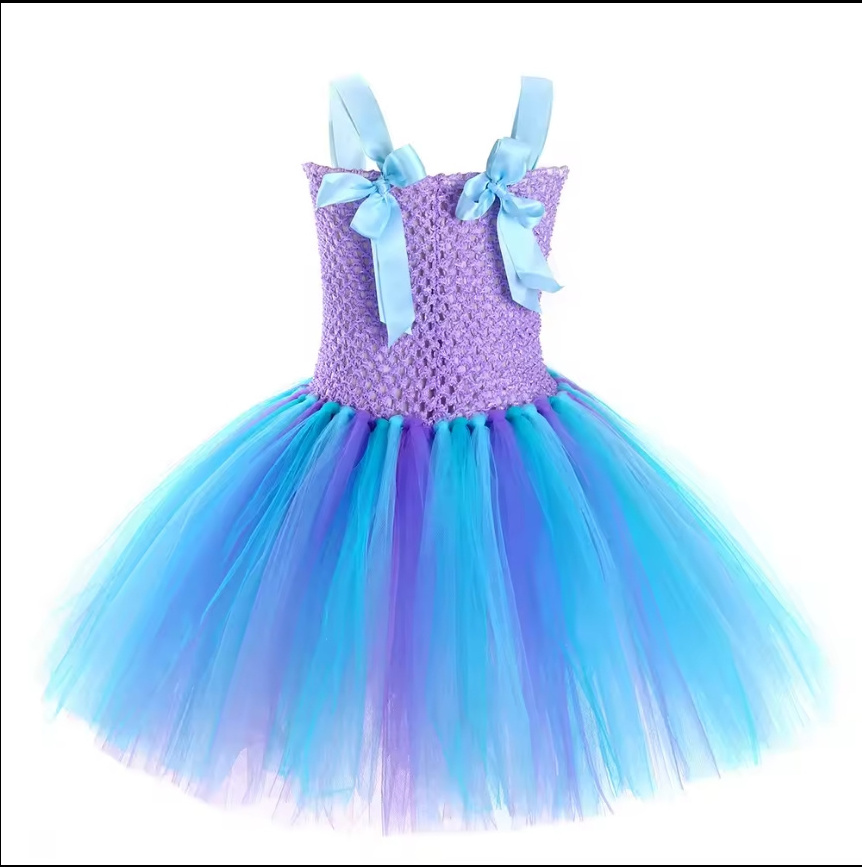 Summer Fashion Newborn Skirt Starfish Flower Princess Children's Holiday Fluffy Yarn Baby Girl Dress