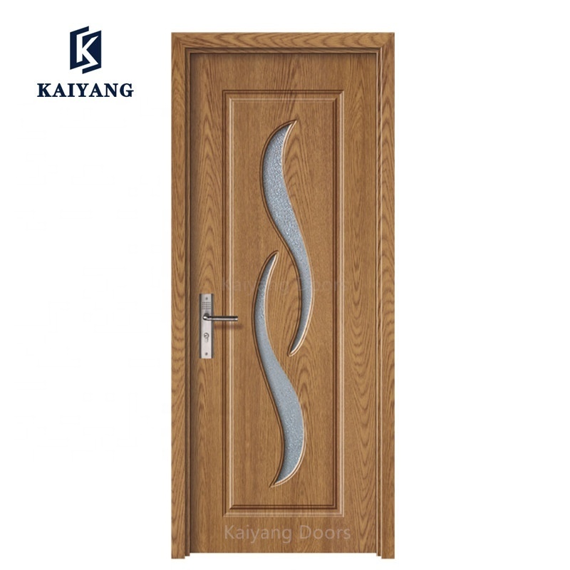 China manufacturer interior modern doors Europe pvc door mdf woods  bathroom glass bedroom doors design