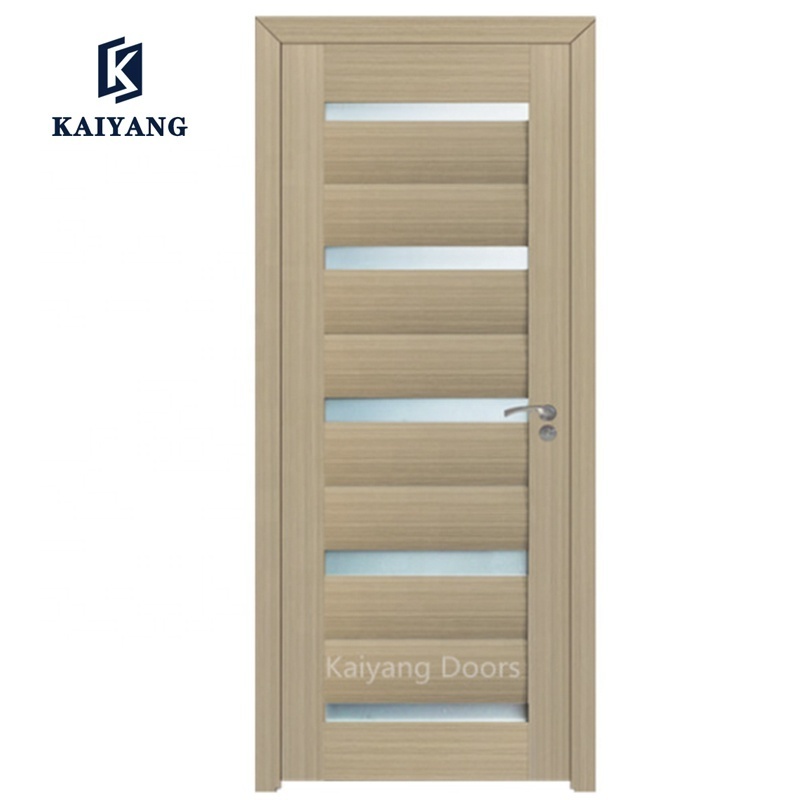 China Cheap Customized Design Interior Louver PVC toilet Bathroom Doors with Frosted Glass