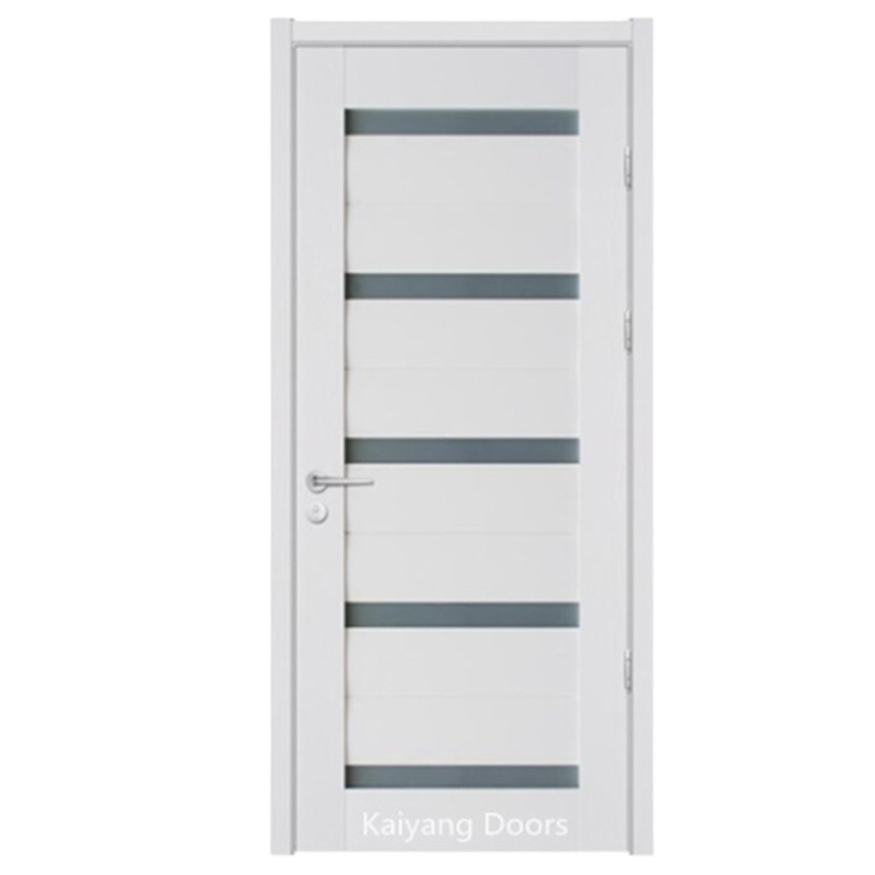 China Cheap Customized Design Interior Louver PVC toilet Bathroom Doors with Frosted Glass