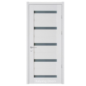 China Cheap Customized Design Interior Louver PVC toilet Bathroom Doors with Frosted Glass