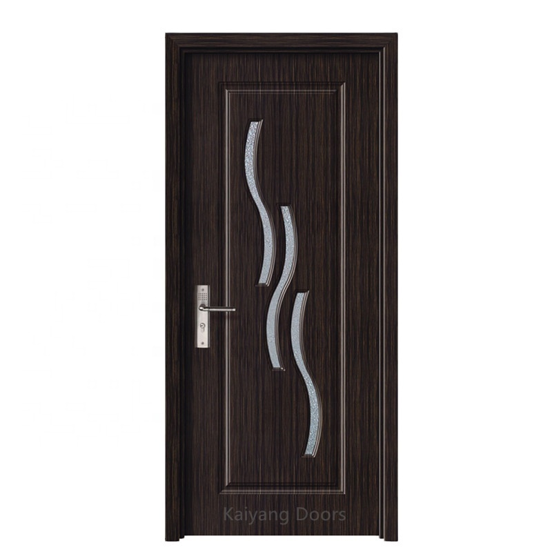 China manufacturer interior modern doors Europe pvc door mdf woods  bathroom glass bedroom doors design