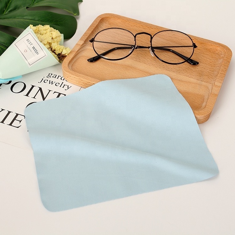 cheapest   customized silk screen printed logo microfiber glasses cleaning cloth for lens cleaner