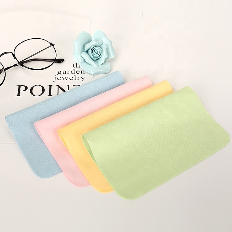 cheapest   customized silk screen printed logo microfiber glasses cleaning cloth for lens cleaner